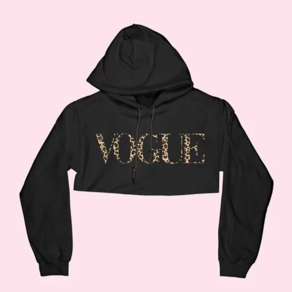 Leopard Vogue Cropped Hoodie